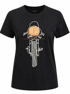 Deus Ex Machina Classics Motorcycle Graphic T-Shirt Black Orange Size XL